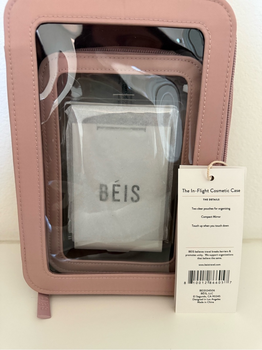 BEIS Pink Atlas In-Flight Cosmetic Cases - Picture 7 of 8